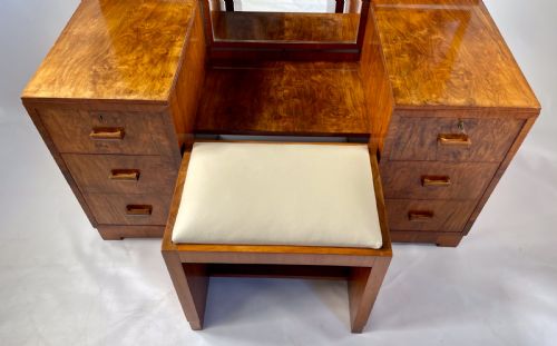 fig 1. Art Deco Walnut Dressing Table and Stool