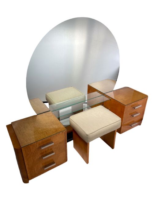 A Fine Art Deco/modernist Dressing Table and Matching Stool