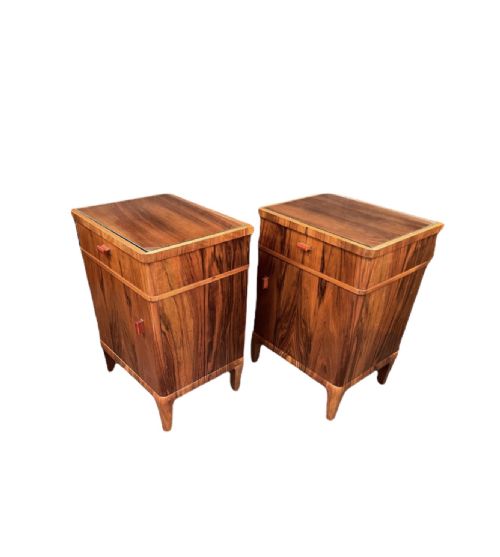 A Pair of French Art Deco Bedside Cabinets