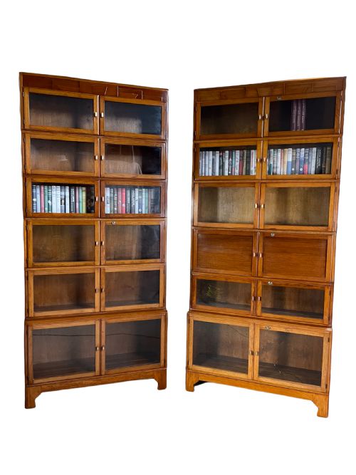 A Pair of Art Deco Walnut Bookcases