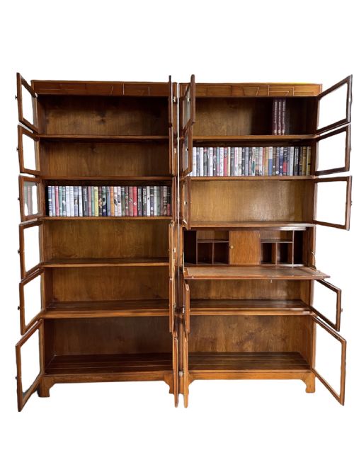 fig 1. A Pair of Art Deco Walnut Bookcases