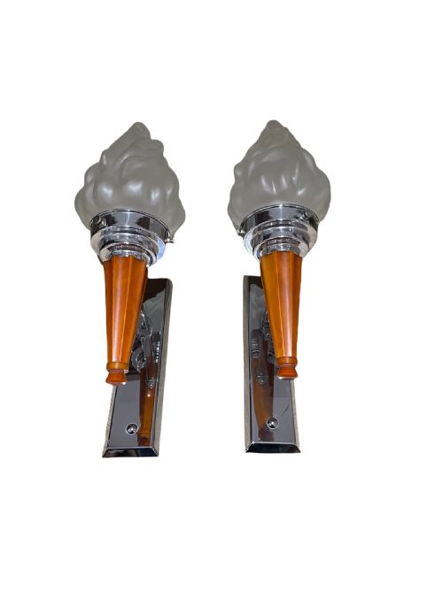 A Pair of Art Deco Wall Lights