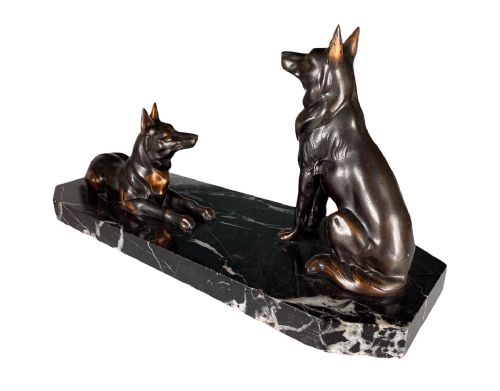 Art Deco Pair of Alsatians