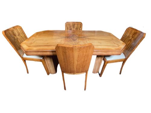 Art Deco Dining Table and Four Chairs