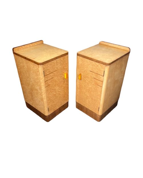 A Pair of Art Deco Bedside Cabinets in the Manner of H&l Epstein.
