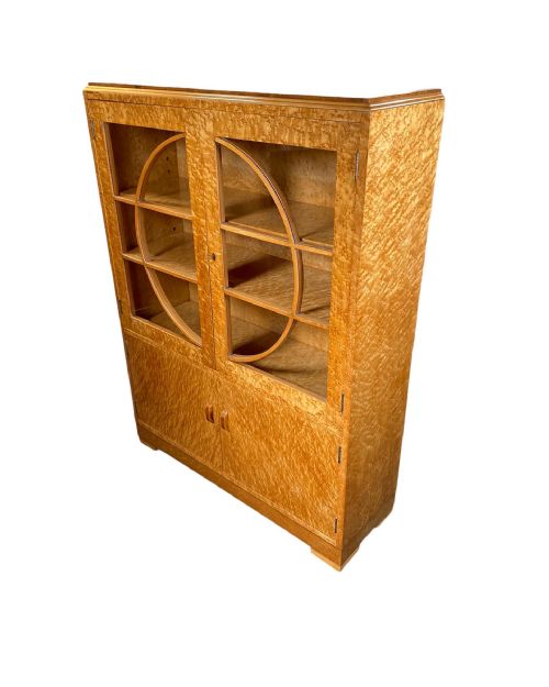 Art Deco Bookcase/cabinet in Birdseye Maple