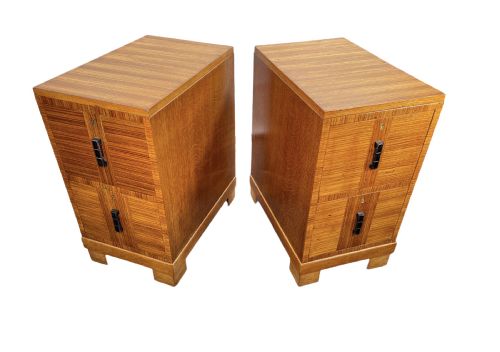 A Pair of Quality Art Deco Bedside Cabinets