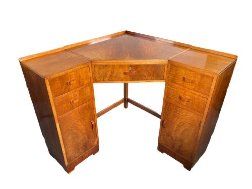 Art Deco Corner Desk in the Manner of Heals