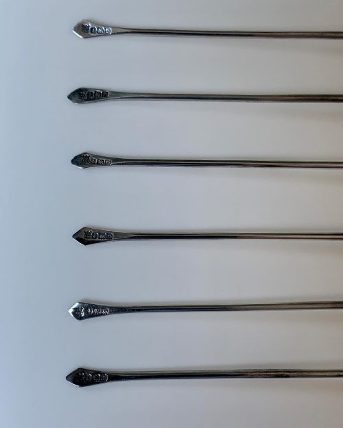 fig 2. Boxed Set of Six Silver Cocktail Sticks