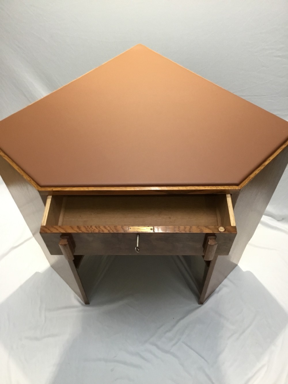 Art Deco Oak Heals Corner Desk. View III