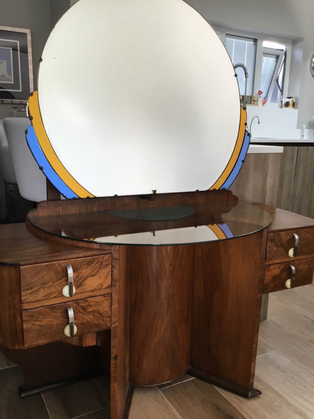 An Impressive Walnut Art Deco Dressing Table