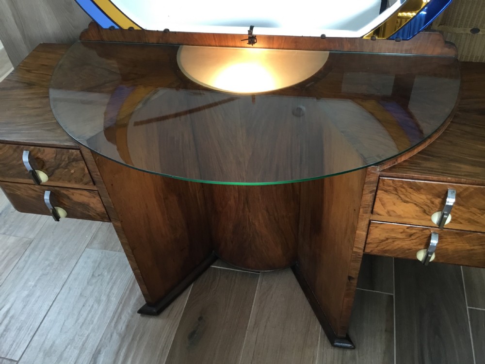 An Impressive Walnut Art Deco Dressing Table View X