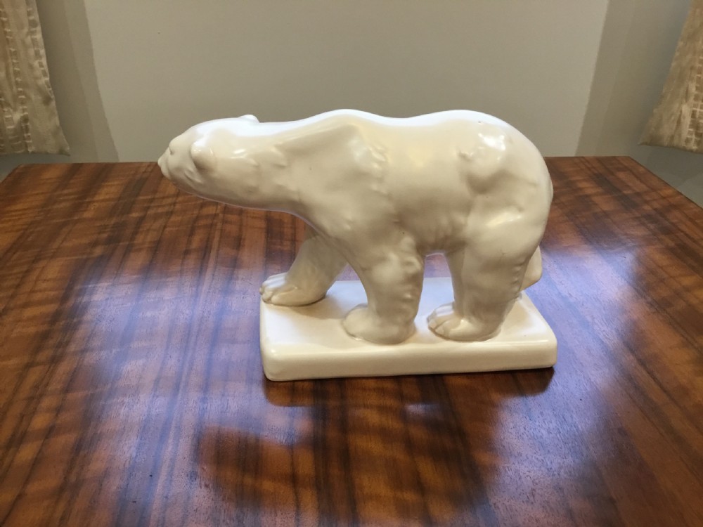 Art Deco Beswick Polar Bear on Base View III