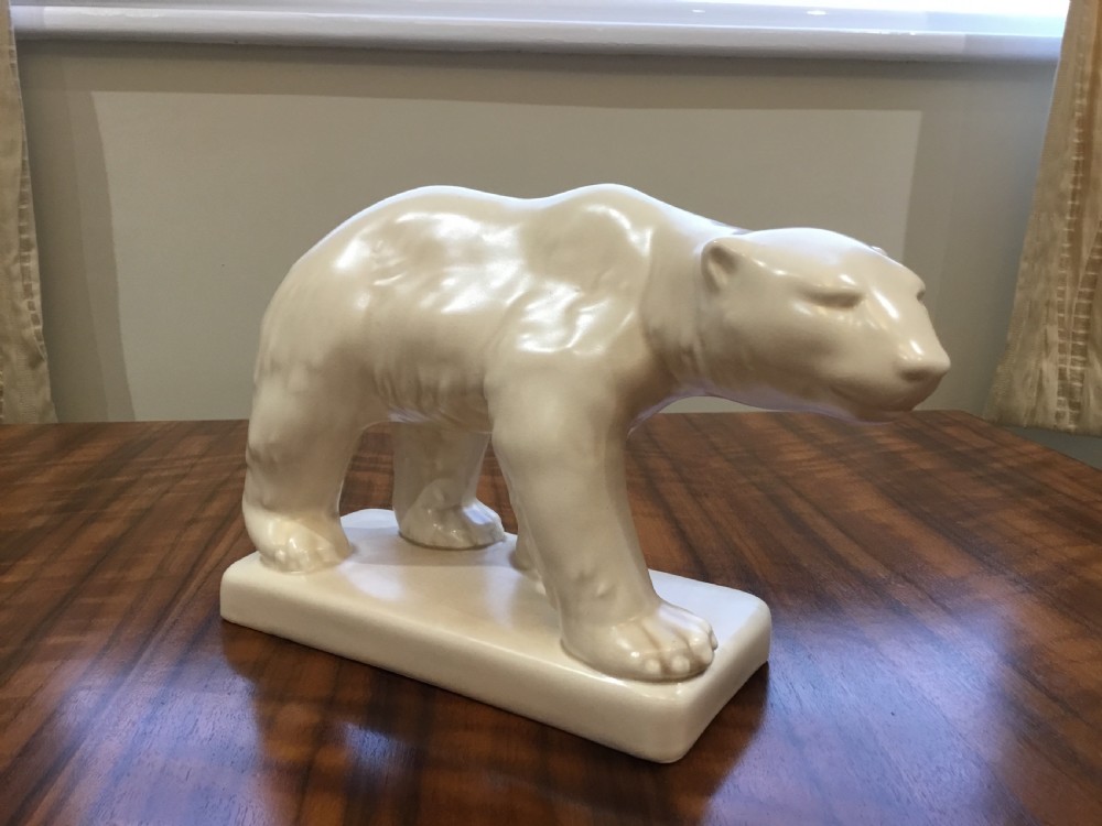 Art Deco Beswick Polar Bear on Base View V