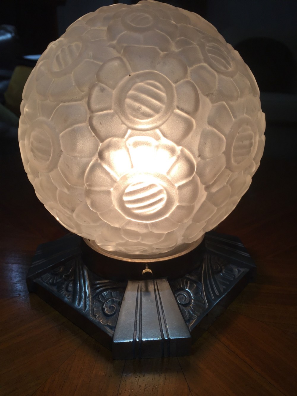 A French Art Deco Table Globe Table Light. View V