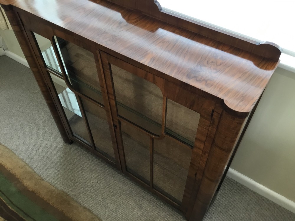 An Elegant Art Deco Walnut Display Cabinet View II