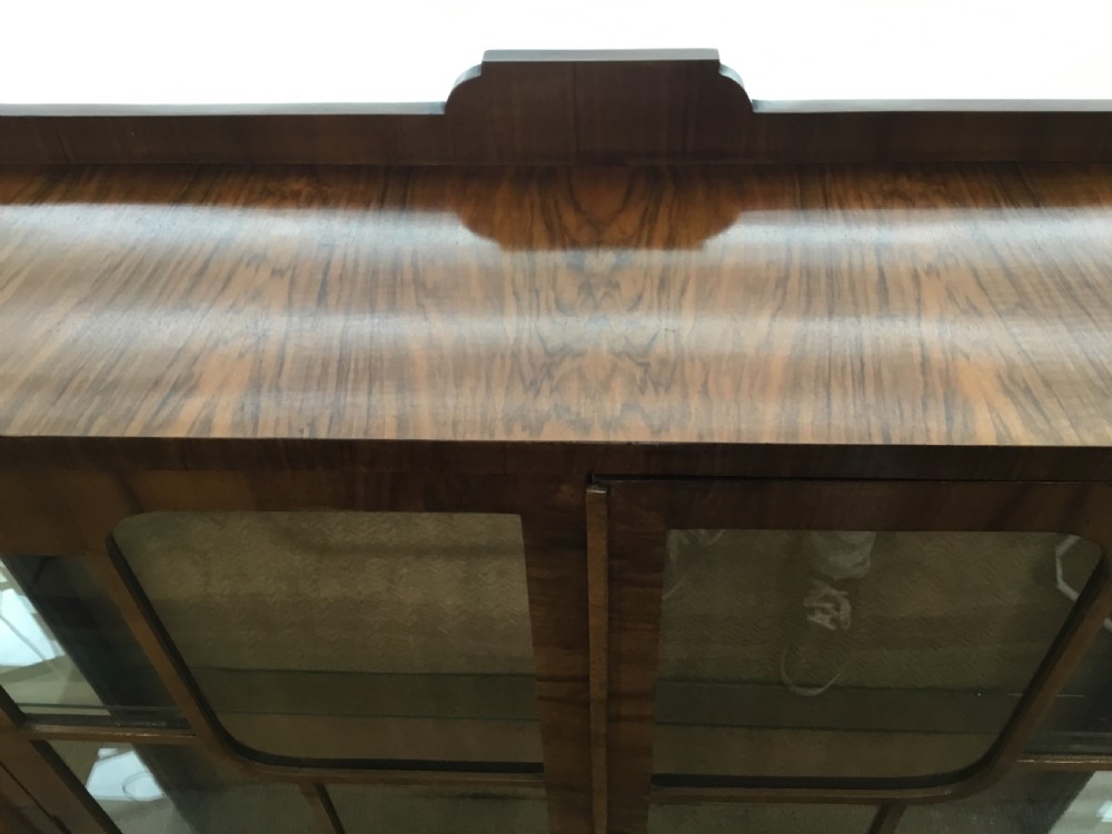An Elegant Art Deco Walnut Display Cabinet View IV