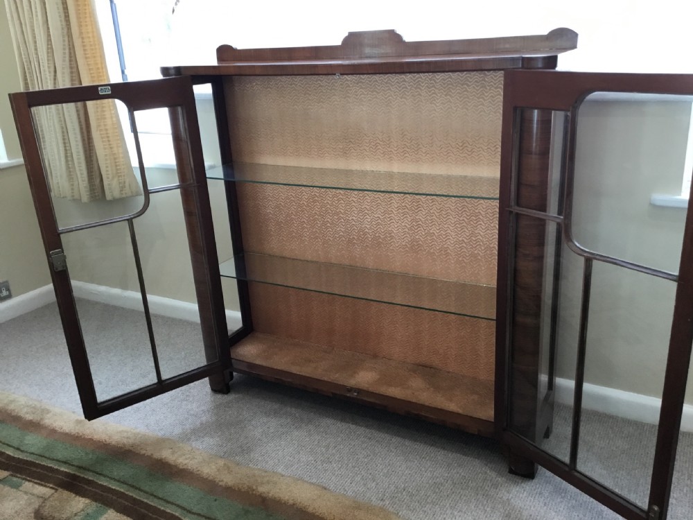 An Elegant Art Deco Walnut Display Cabinet View IX