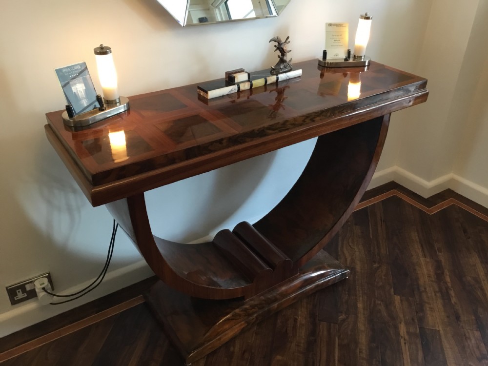 A Fine French Art Deco Walnut Console Table View II