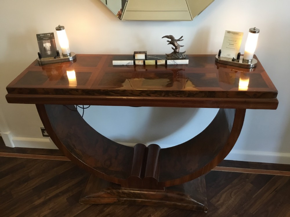 A Fine French Art Deco Walnut Console Table View III