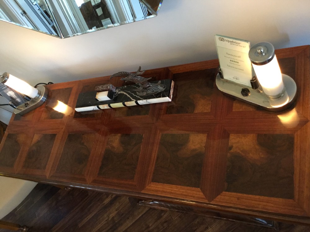 A Fine French Art Deco Walnut Console Table View V