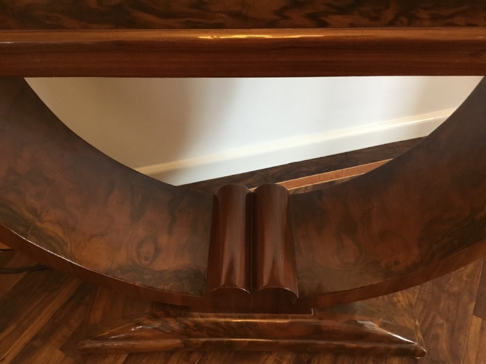A Fine French Art Deco Walnut Console Table View IX
