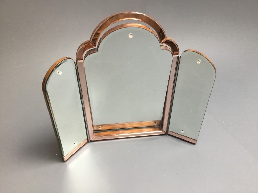 A Freestanding Art Deco Triptych  Mirror