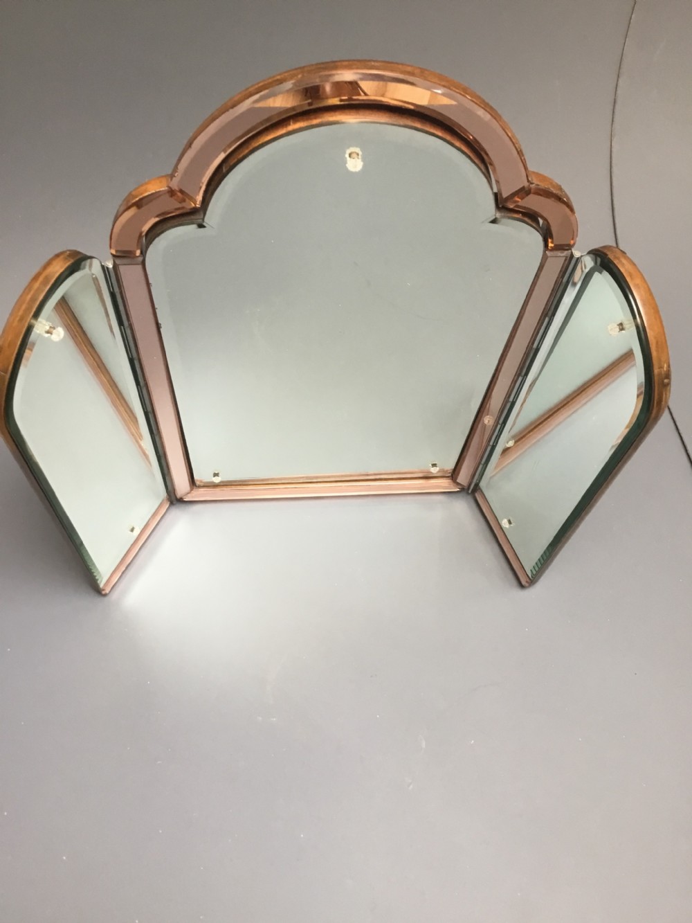 A Freestanding Art Deco Triptych  Mirror View II