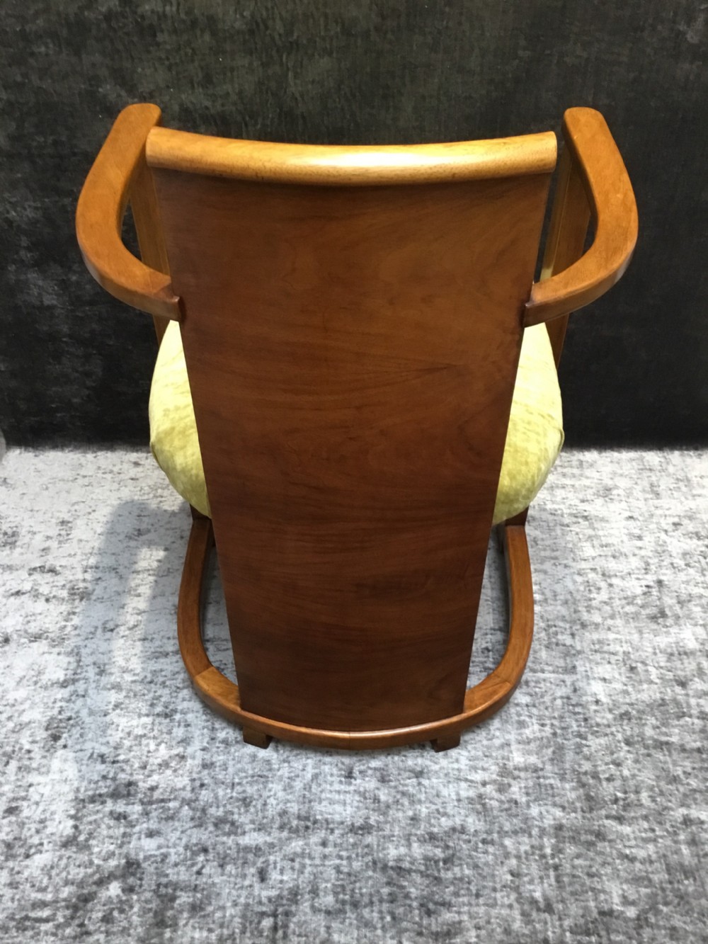 A Belgium Art Deco Walnut Chair by De Coene Freres. View V
