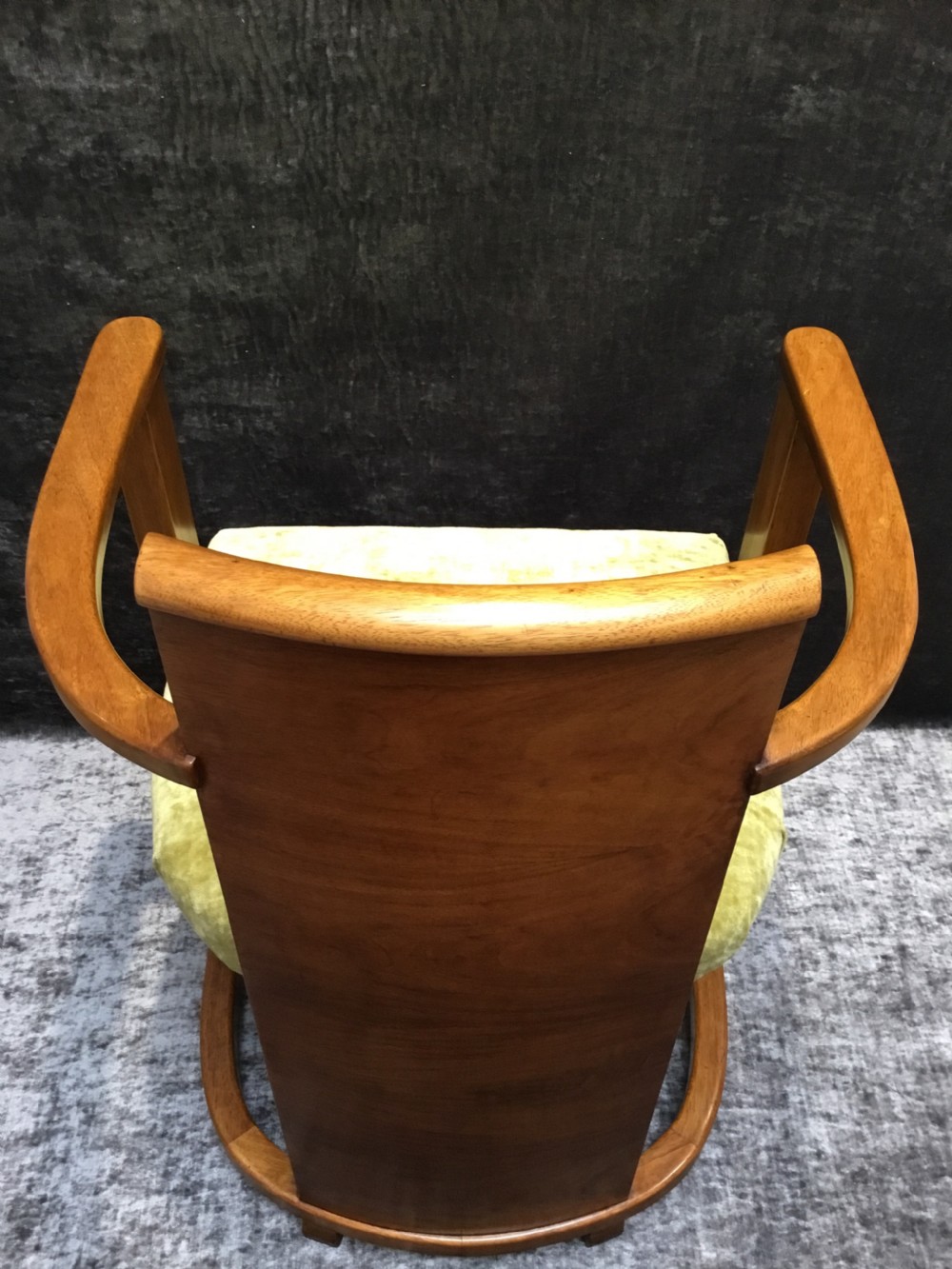 A Belgium Art Deco Walnut Chair by De Coene Freres. View VI