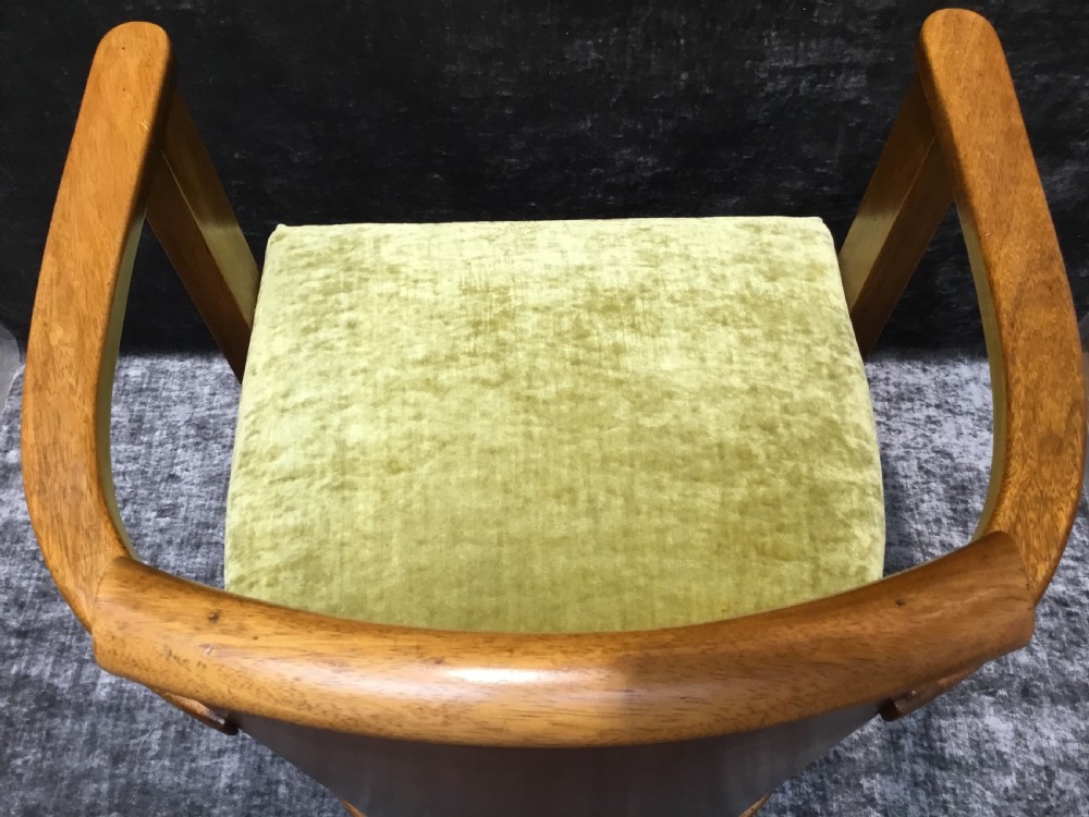 A Belgium Art Deco Walnut Chair by De Coene Freres. View IX