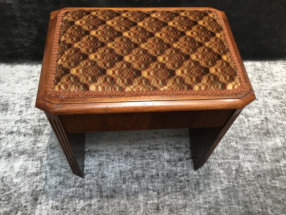 An Art Deco Walnut Piano Stool View II