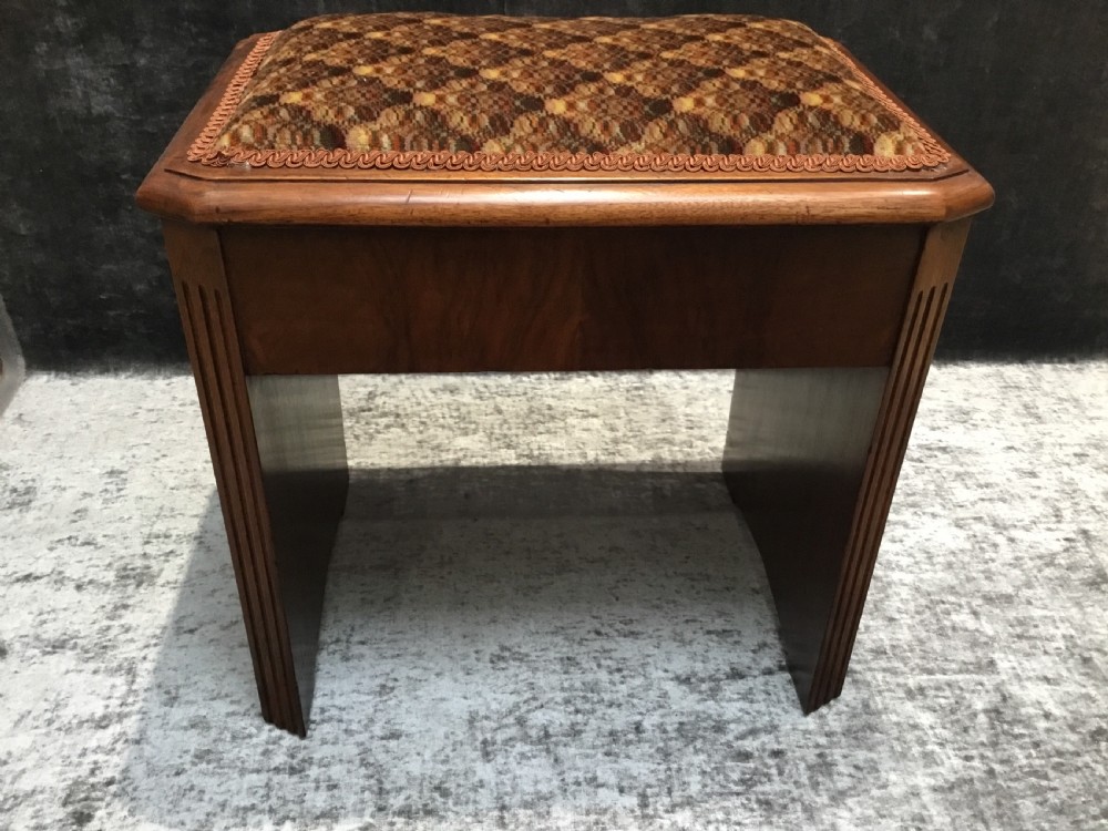An Art Deco Walnut Piano Stool View III