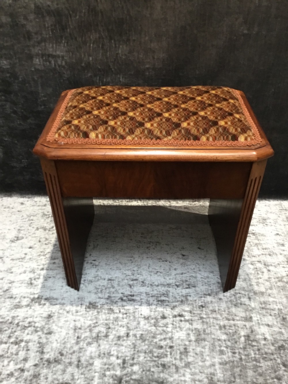 An Art Deco Walnut Piano Stool View IV