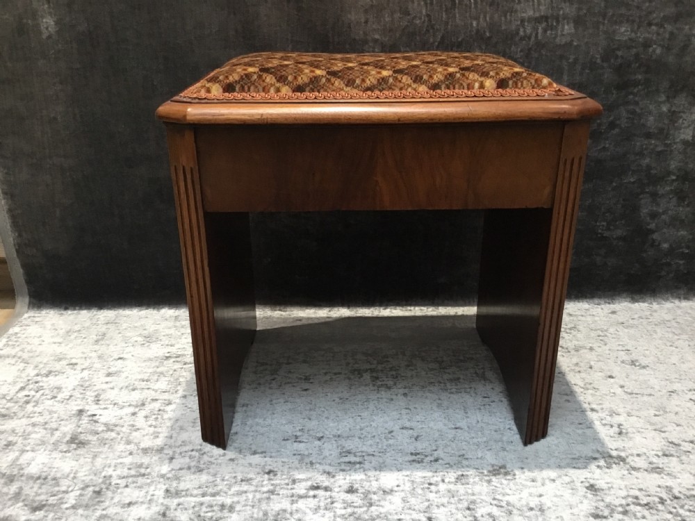 An Art Deco Walnut Piano Stool View V
