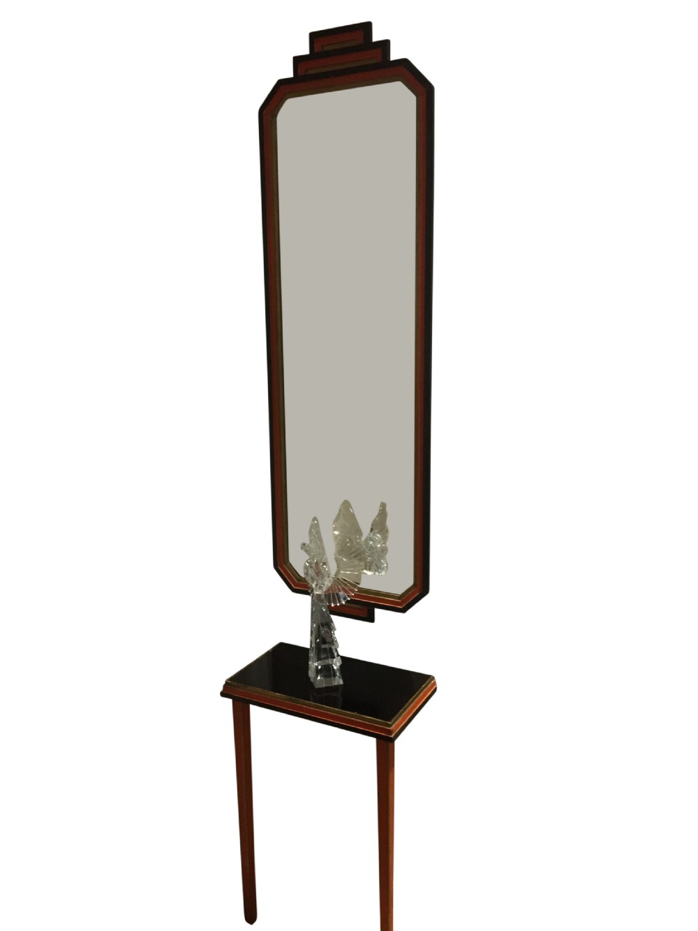 A Striking Art Deco Pier Mirror and Matching Console Table
