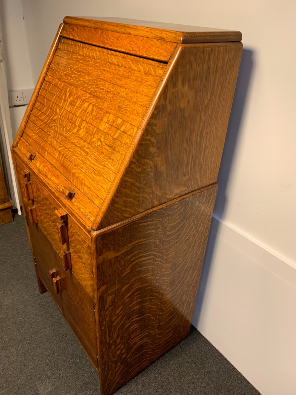 Art Deco Oak Bureau View II
