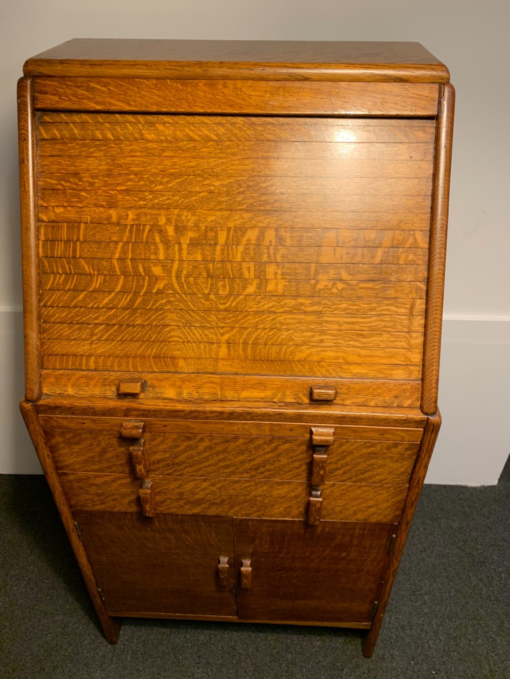 Art Deco Oak Bureau View III