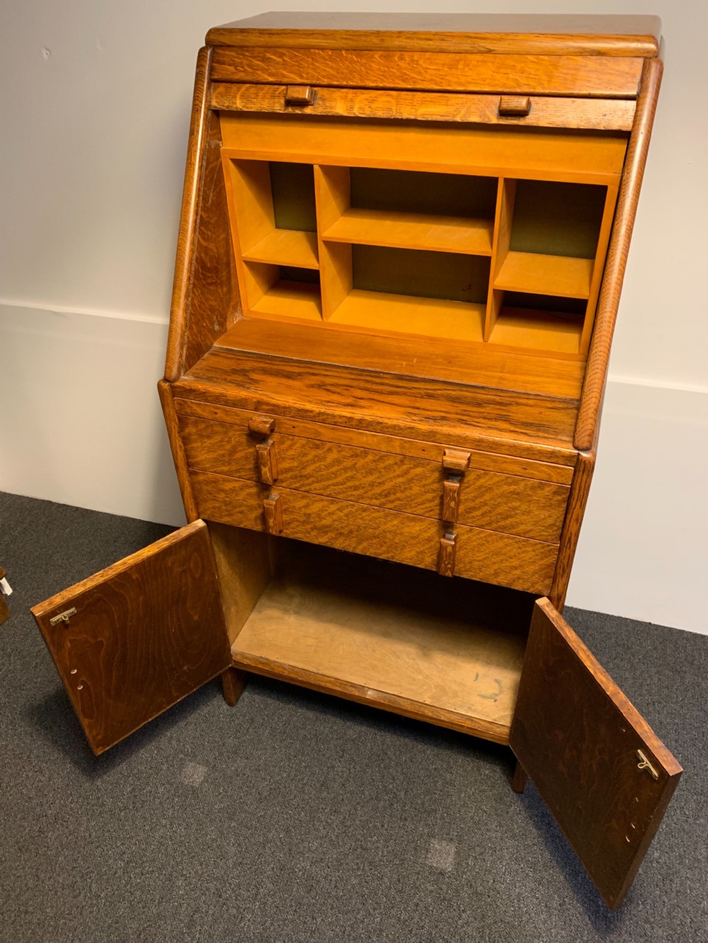 Art Deco Oak Bureau View VII