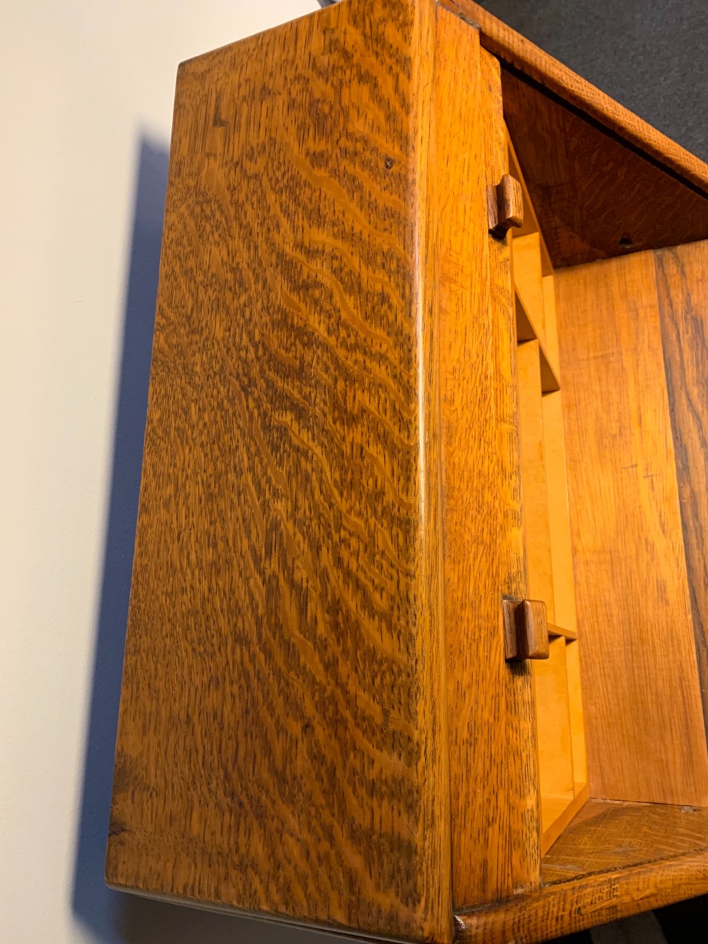 Art Deco Oak Bureau View XII