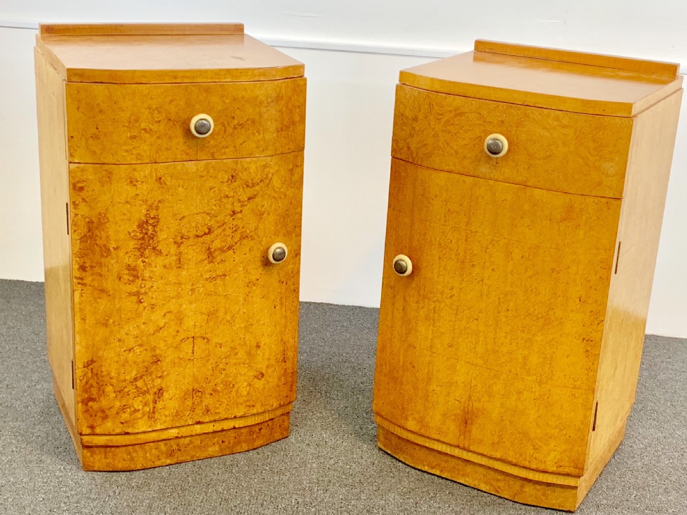 A Pair of Art Deco Birch Bedside Cabinets  View IV