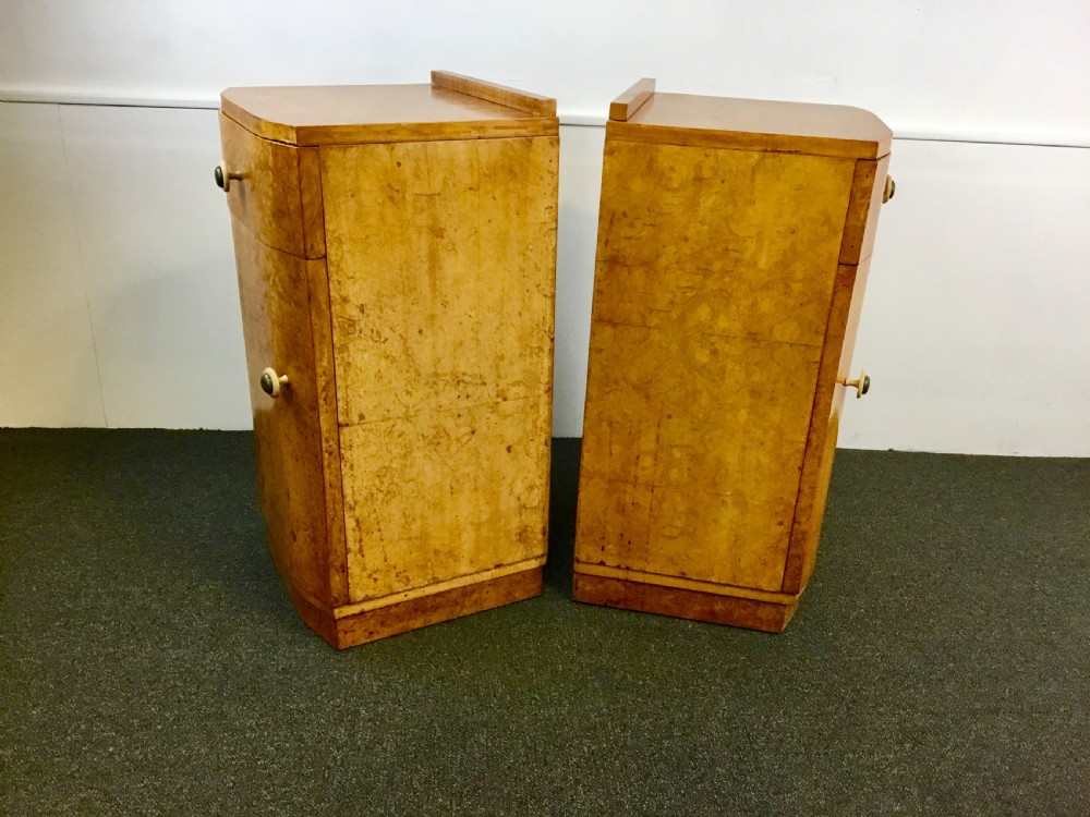 A Pair of Art Deco Birch Bedside Cabinets  View VI