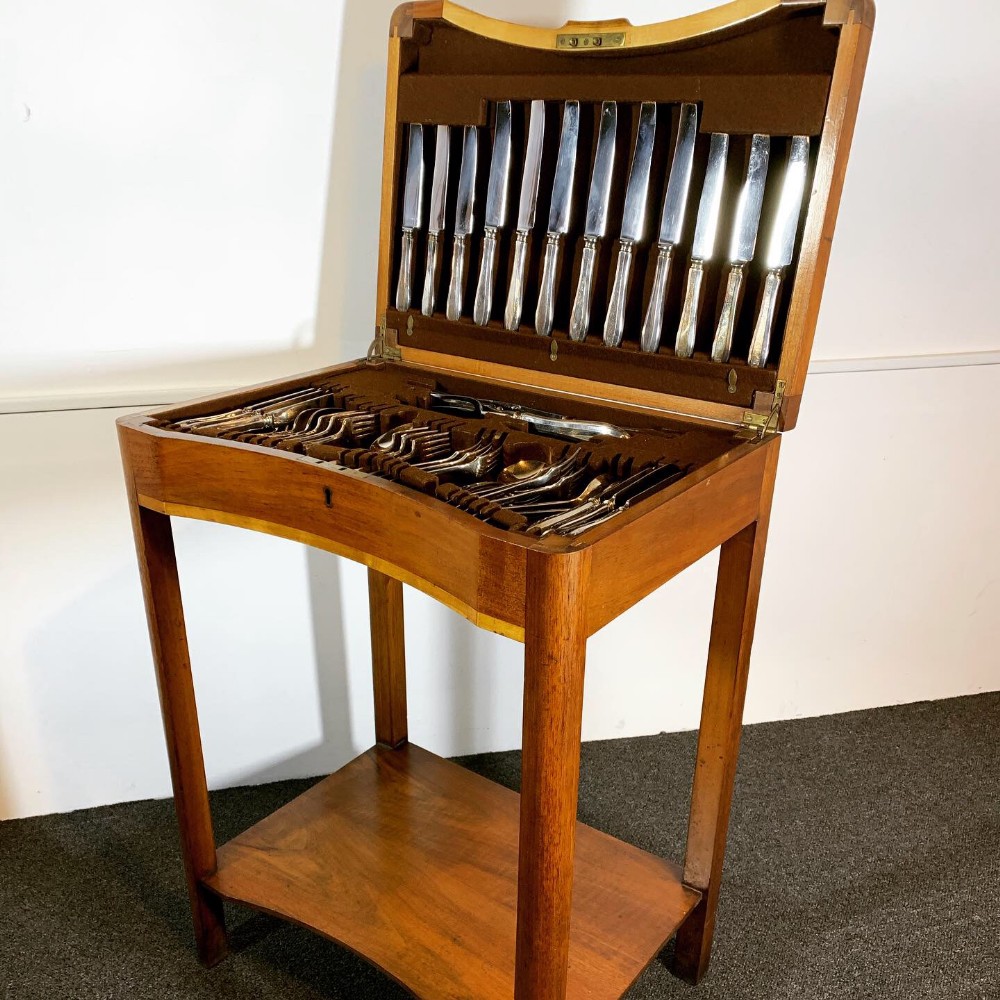 Art Deco Walnut Cutlery Table