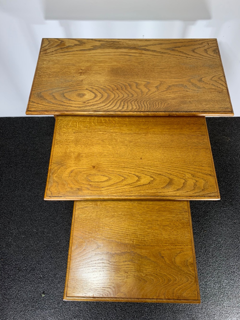 Nest of Three Oak 1930s Tables View IV