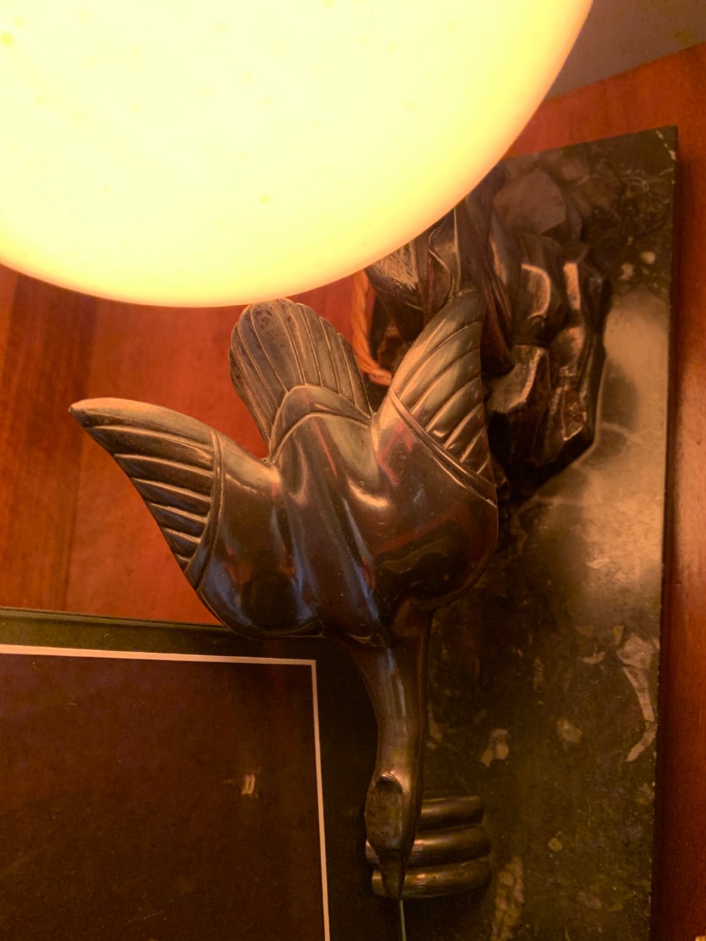 Art Deco Combined Photo Stand and Lamp by Limousin View II