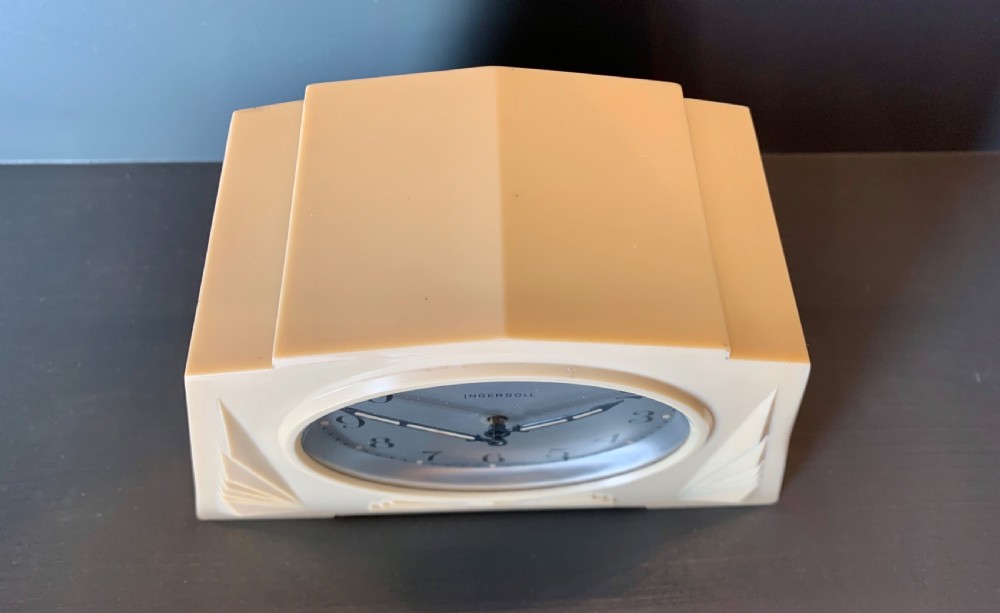 Art Deco Alarm Clock by Ingersoll View VIII
