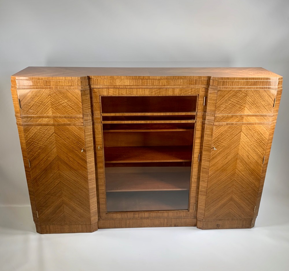 Art Deco Walnut Bookcase