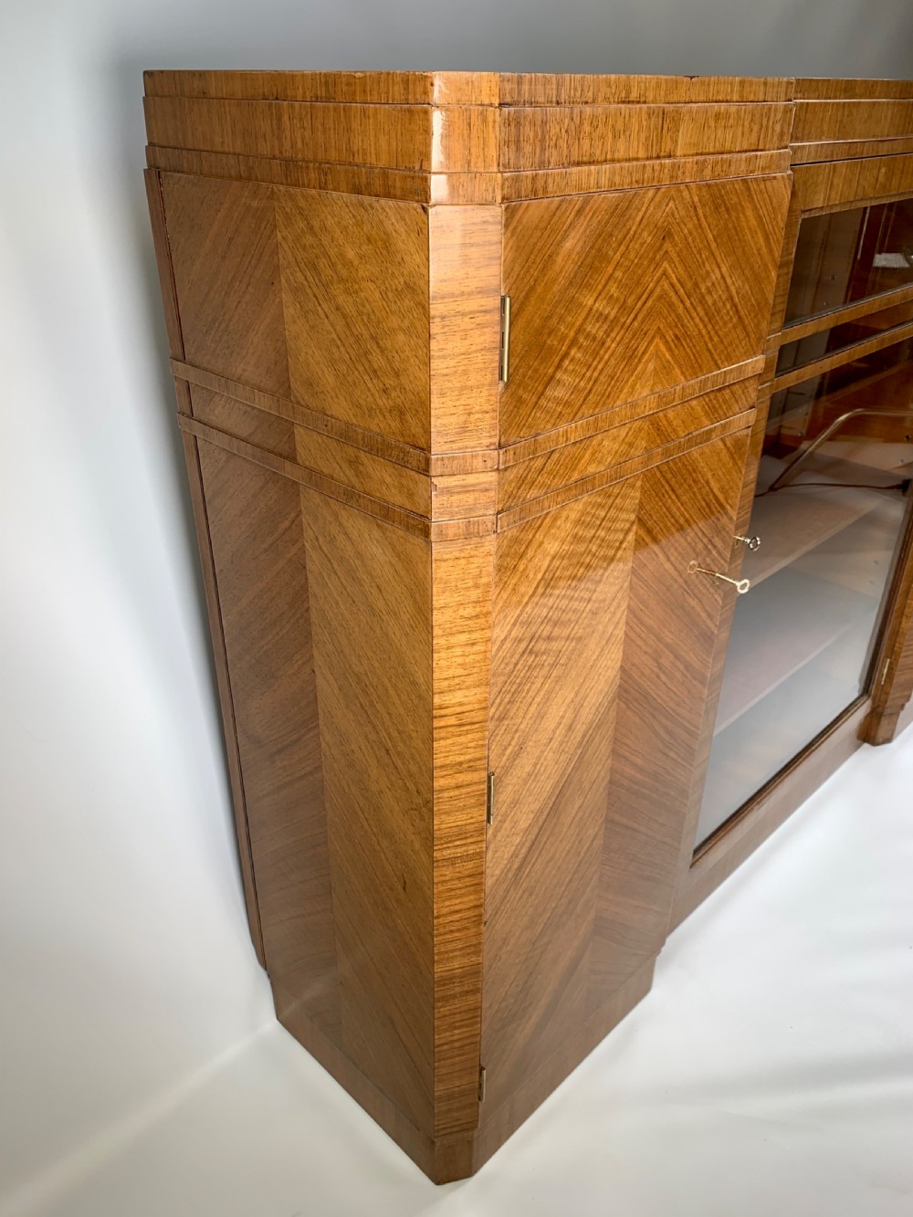Art Deco Walnut Bookcase View V