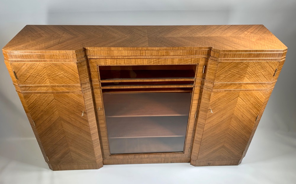 Art Deco Walnut Bookcase View IX