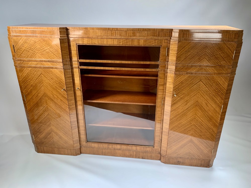 Art Deco Walnut Bookcase View XII